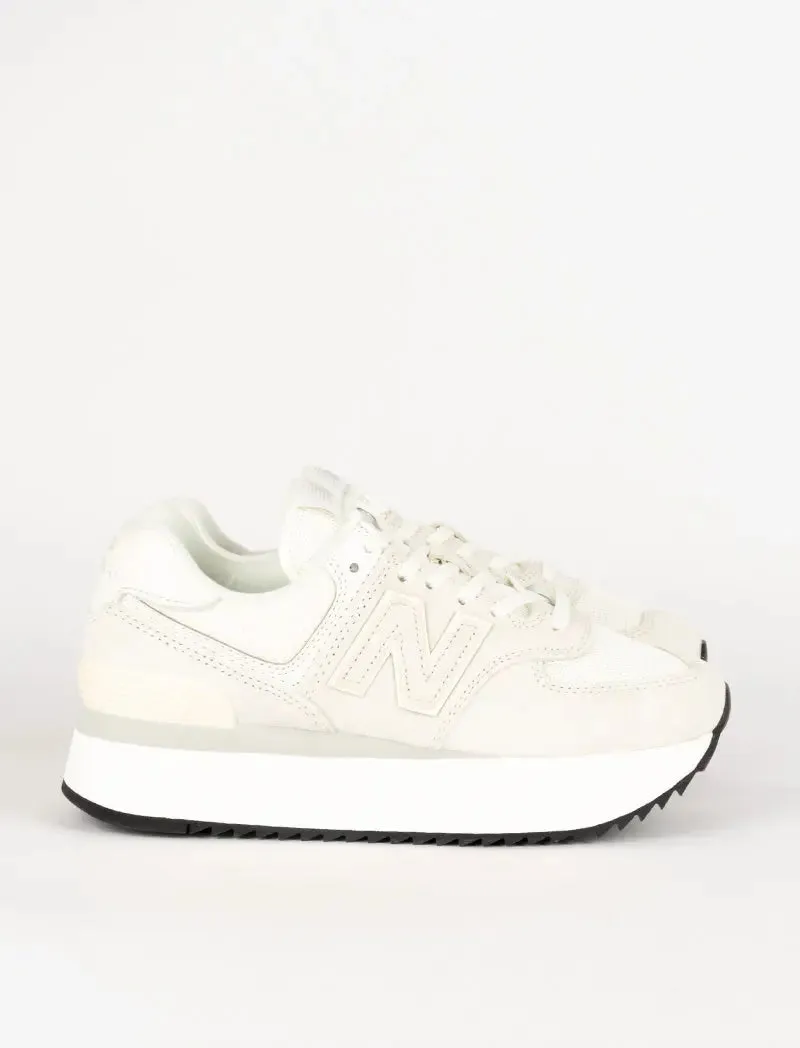 New Balance Womens 574+ Trainers White / White