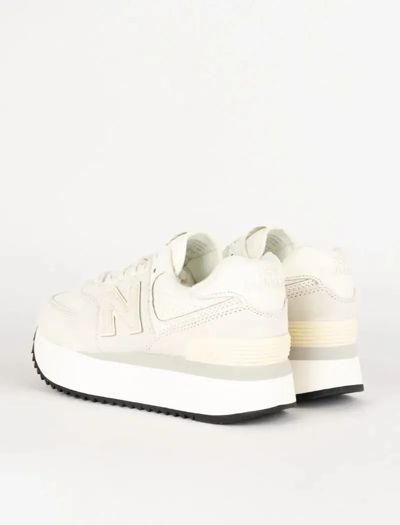 New Balance Womens 574+ Trainers White / White