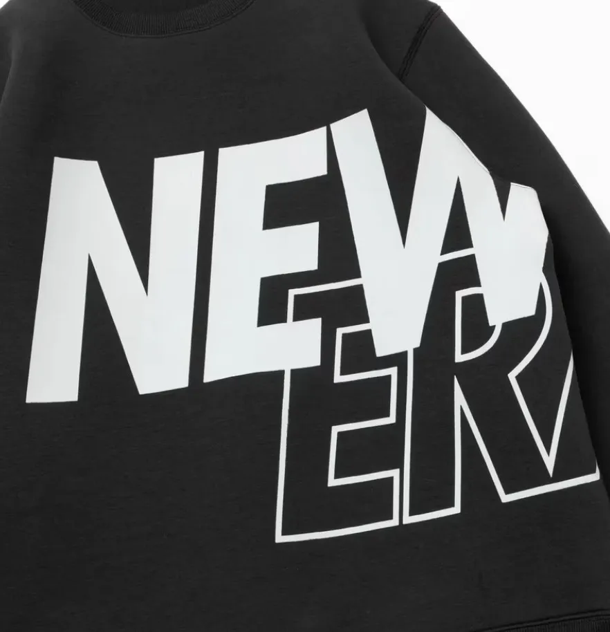 New Era  |Unisex Blended Fabrics Street Style Plain Logo Sweatshirts