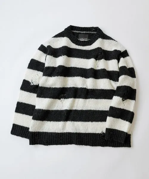 Number Nine Wool Alpaca Ripped Knit Pullover