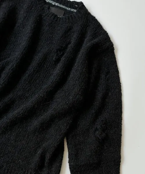 Number Nine Wool Alpaca Ripped Knit Pullover