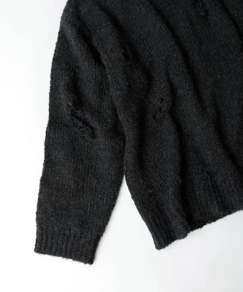 Number Nine Wool Alpaca Ripped Knit Pullover