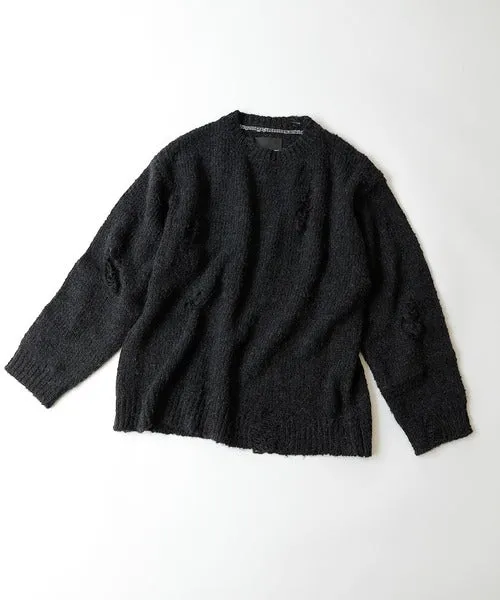 Number Nine Wool Alpaca Ripped Knit Pullover