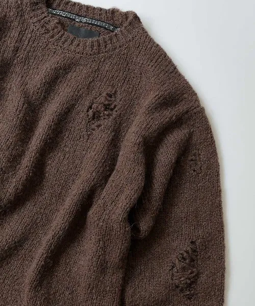 Number Nine Wool Alpaca Ripped Knit Pullover