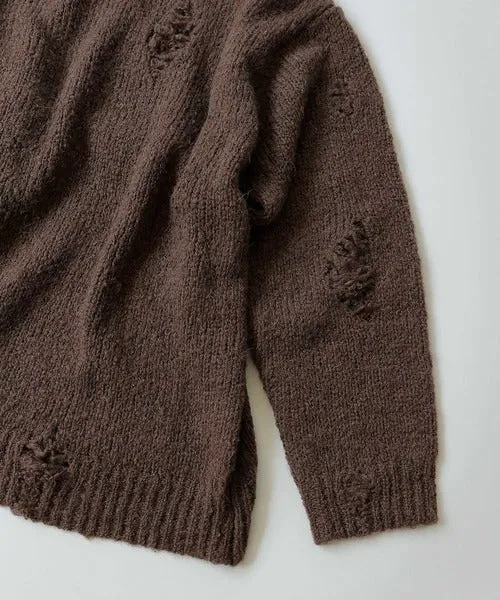 Number Nine Wool Alpaca Ripped Knit Pullover