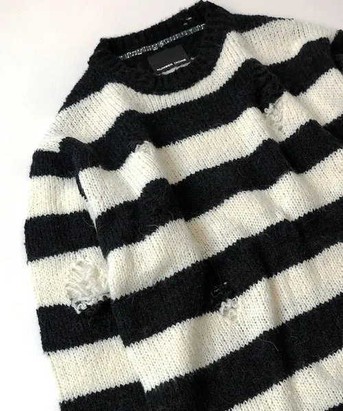 Number Nine Wool Alpaca Ripped Knit Pullover