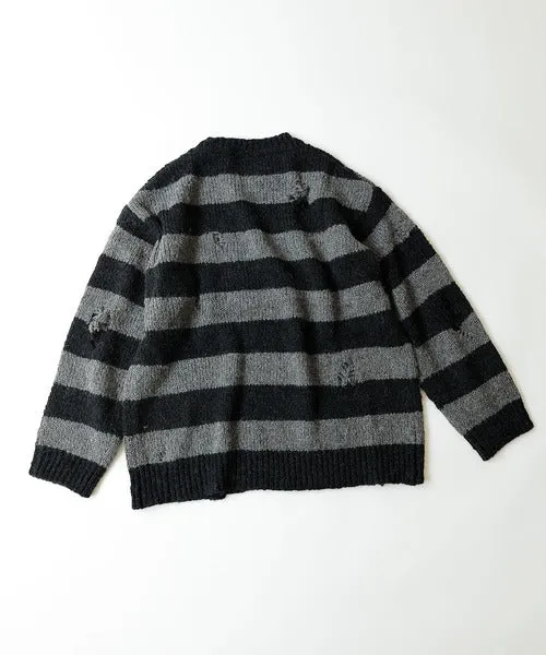 Number Nine Wool Alpaca Ripped Knit Pullover