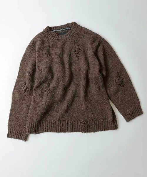 Number Nine Wool Alpaca Ripped Knit Pullover