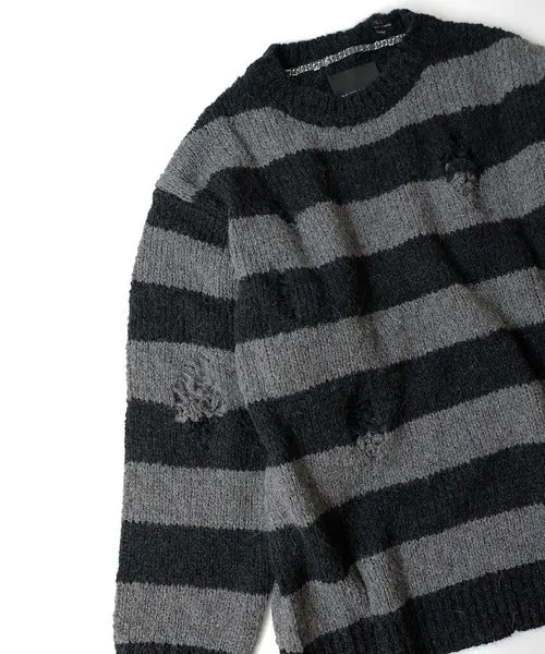 Number Nine Wool Alpaca Ripped Knit Pullover