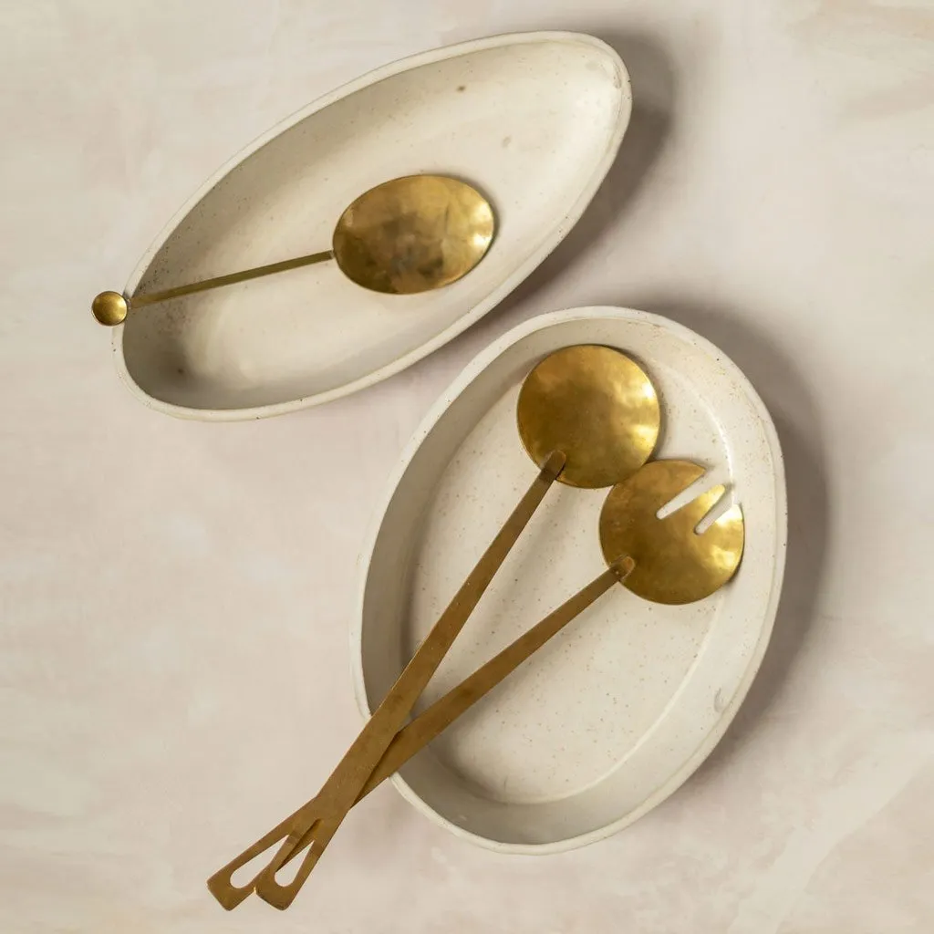 Oval Serving Spoon - Brass