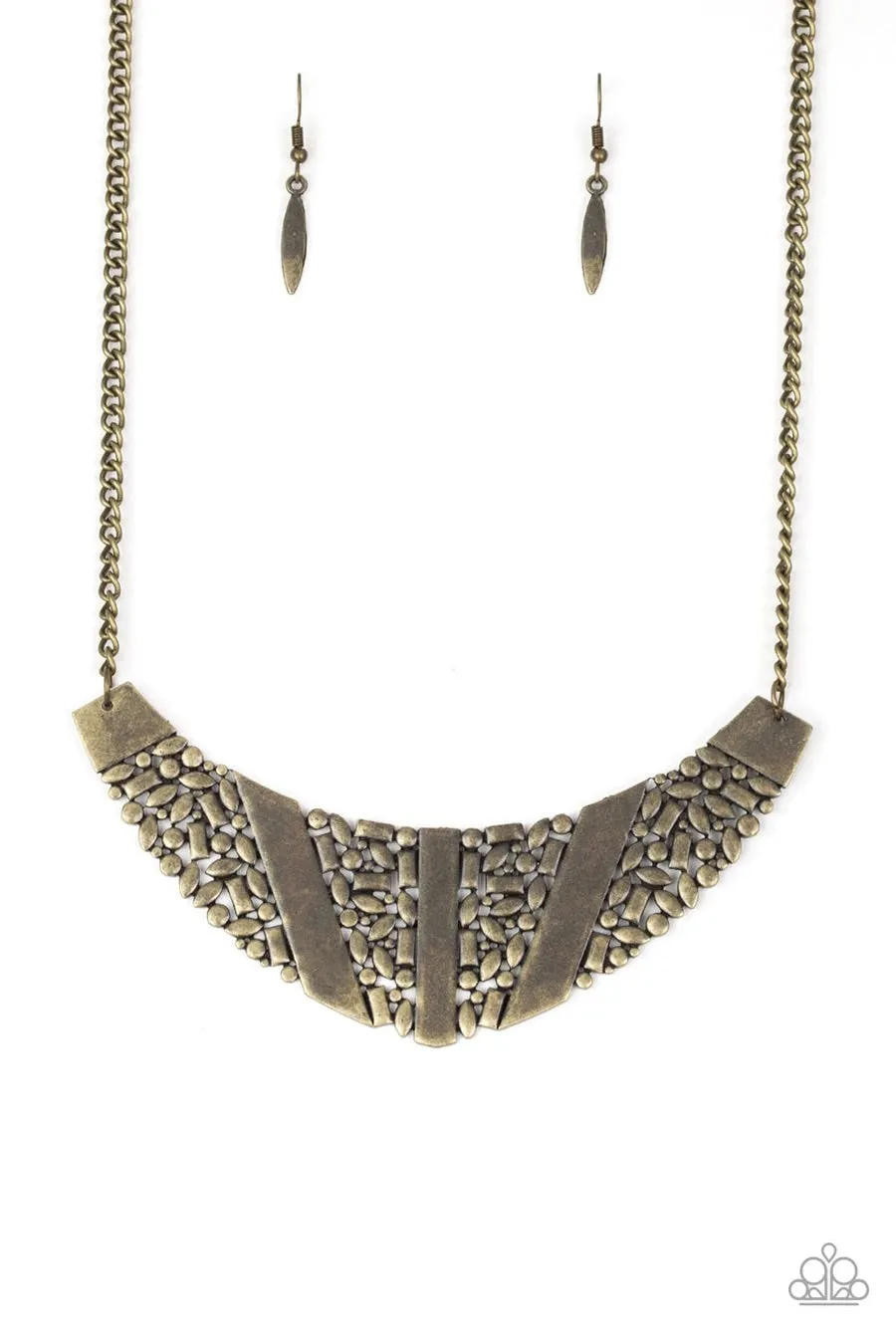 Paparazzi Terra Trailbreaker - Brass - Necklace & Earrings