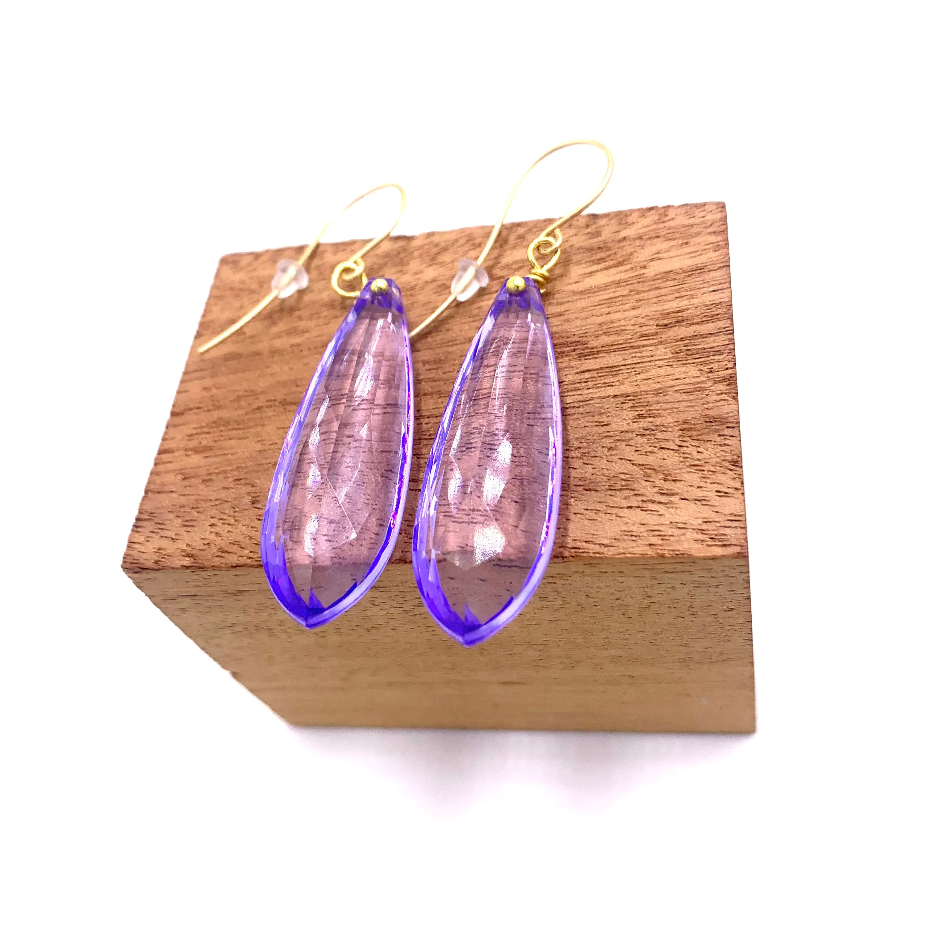 Periwinkle Briolette TearDrop Earrings