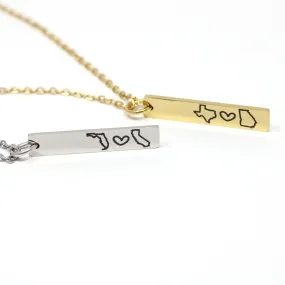 Personalized State Bar Necklace