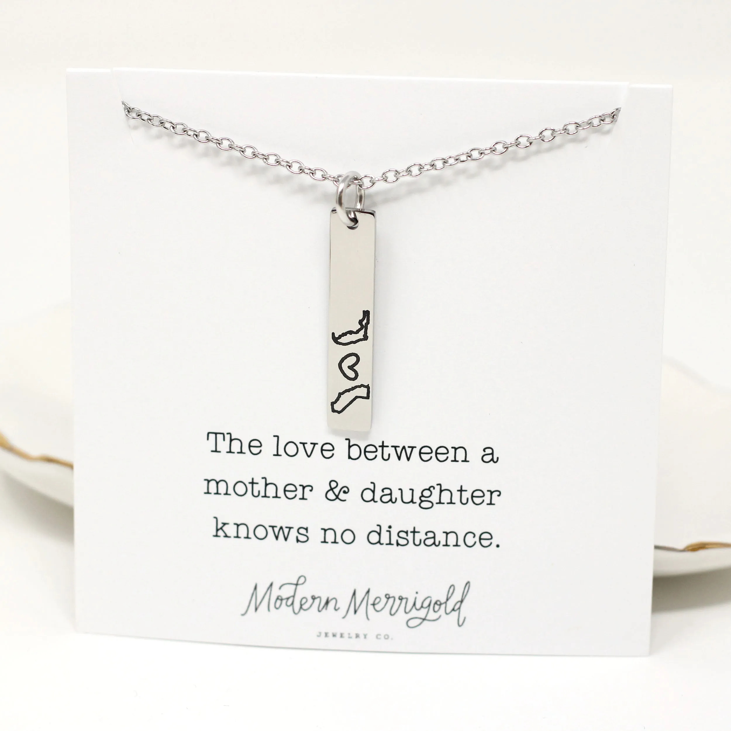 Personalized State Bar Necklace