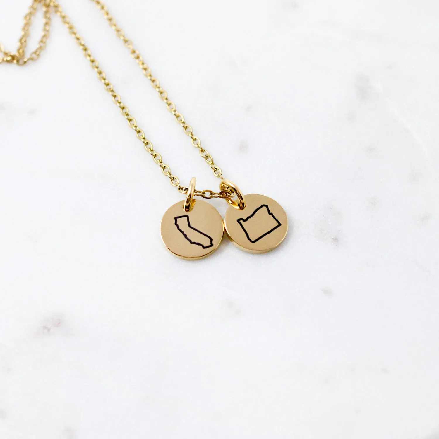 Personalized State Charm Necklace