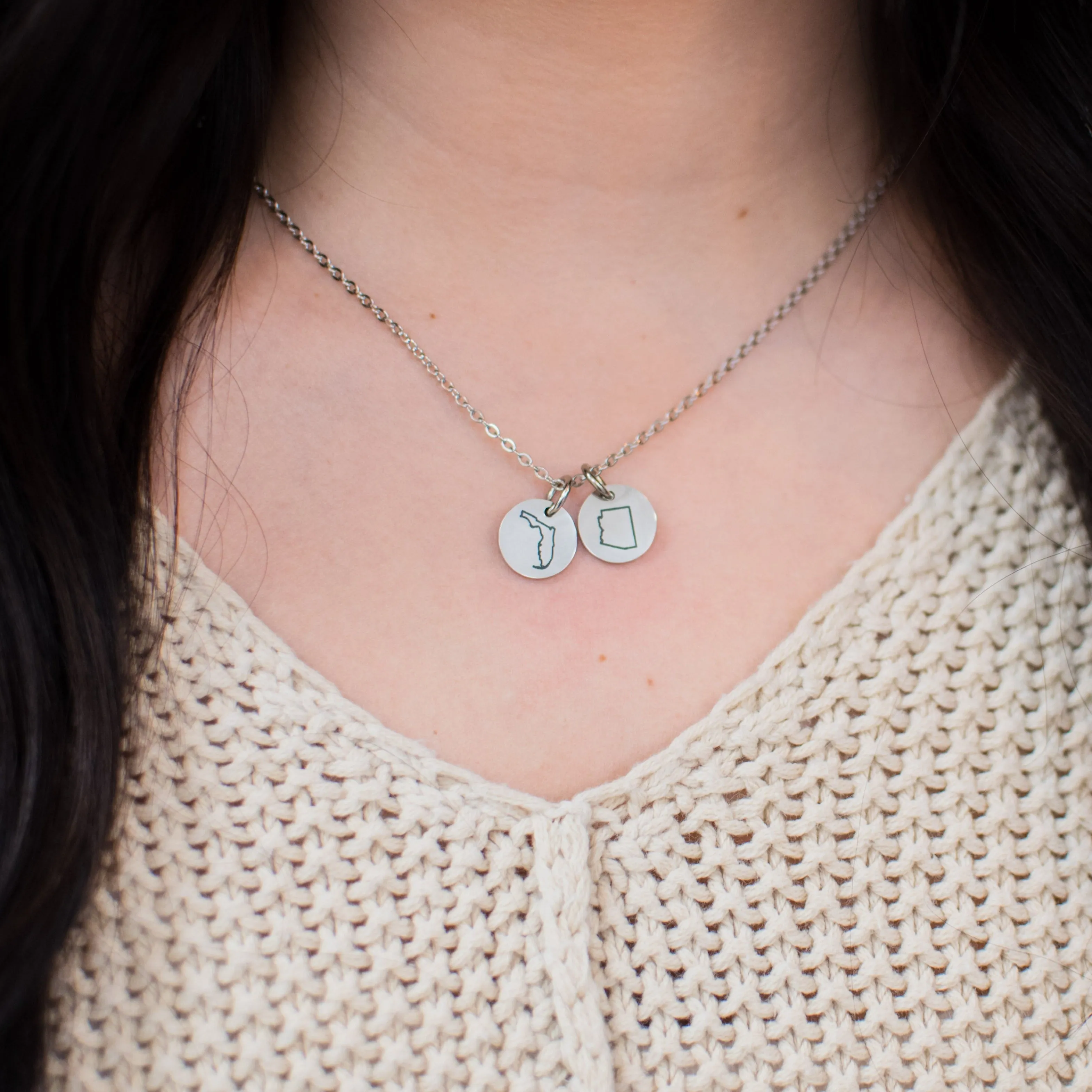 Personalized State Charm Necklace