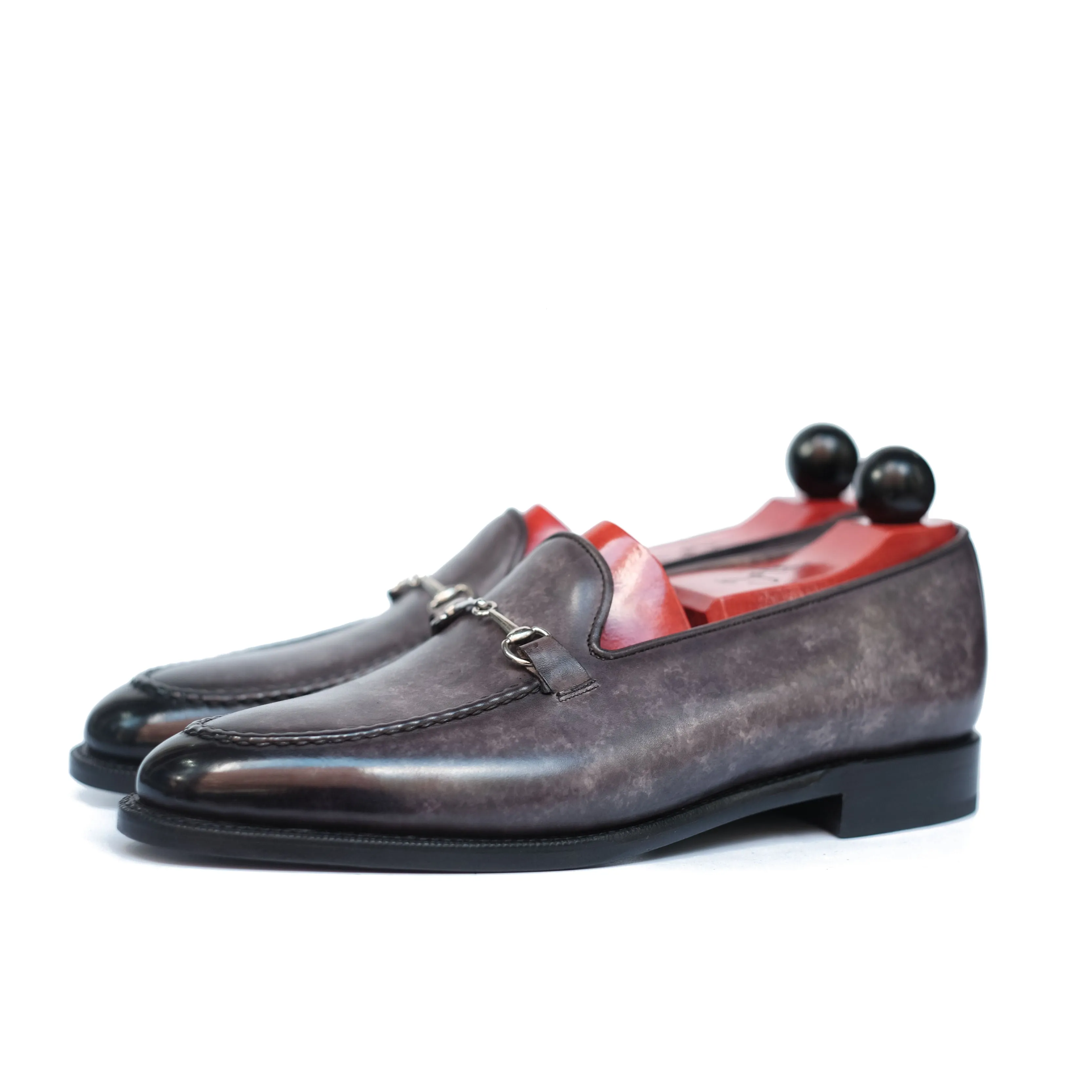 Pike - MTO - Grey Marble Patina - TMG Last - Single Leather Sole