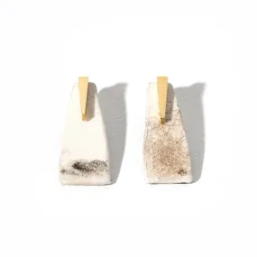 Pillar 2-in-1 Earrings - Raku + Brass