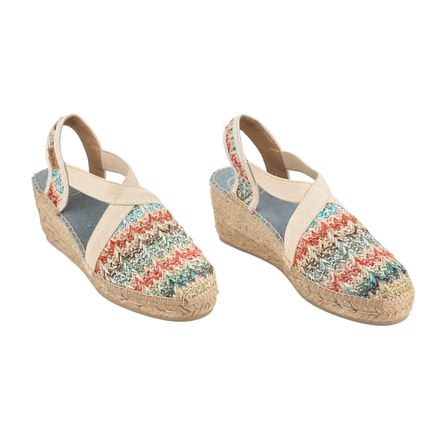 plain Cotton Blend Wedge Espadrille for Women - Terra-HK