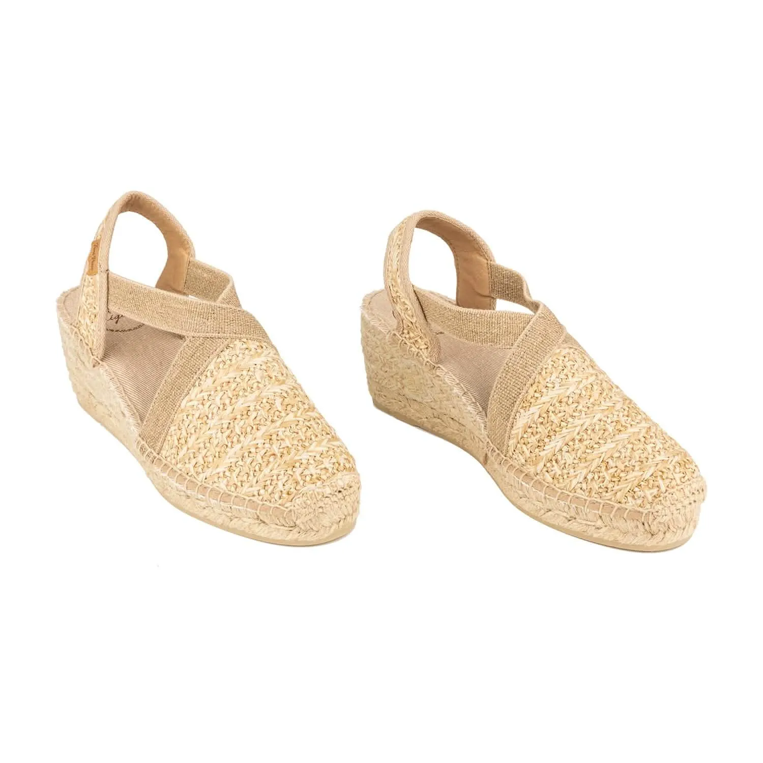 plain Cotton Blend Wedge Espadrille for Women - Terra-HK