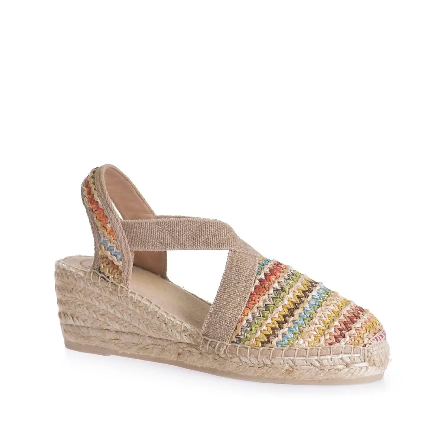 plain Cotton Blend Wedge Espadrille for Women - Terra-MA