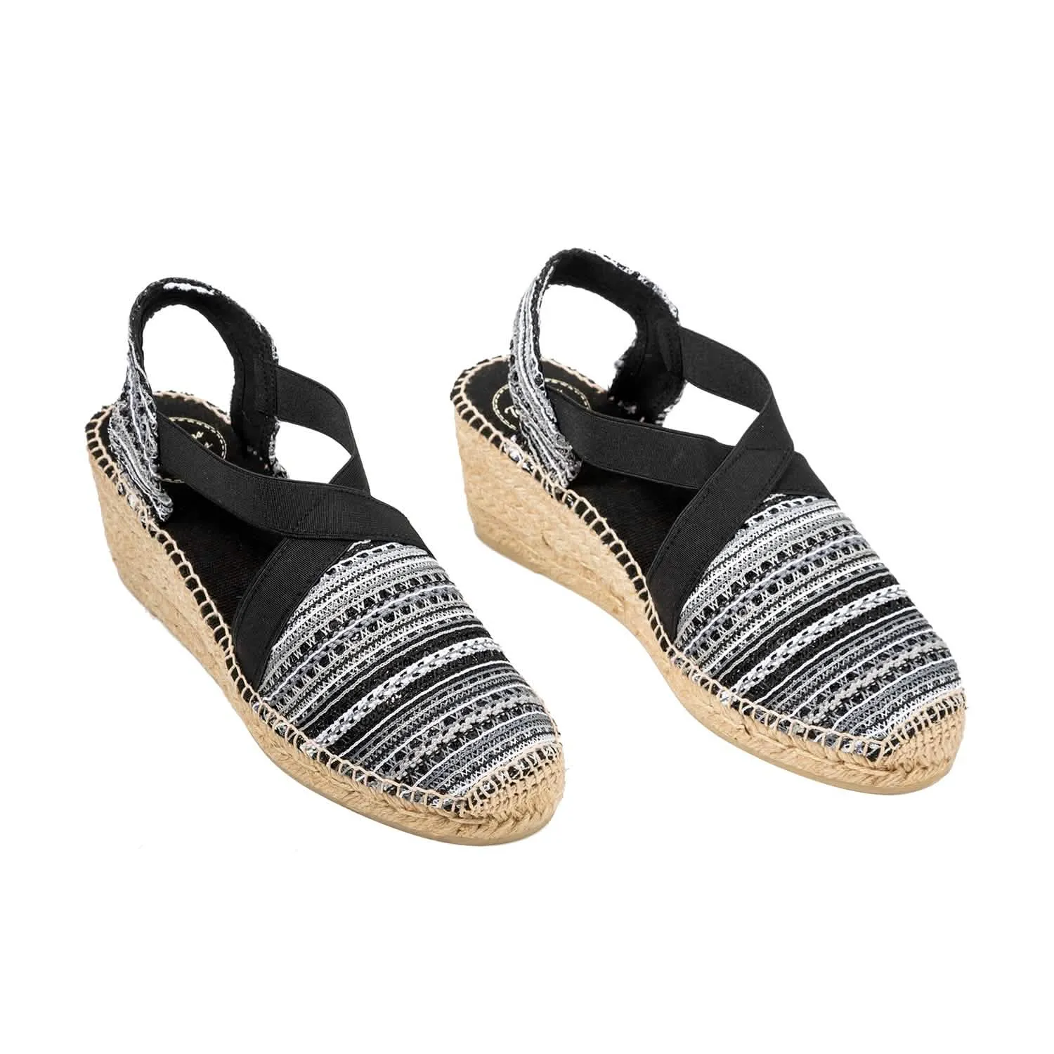 plain Cotton Blend Wedge Espadrille for Women - Terra-RK