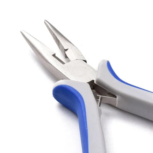 Pliers, Wire Cutter Pliers, Carbon Steel, Rubber And Nickel Plated Steel, Blue, White, 12.8cm