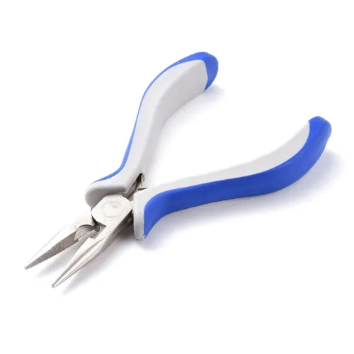 Pliers, Wire Cutter Pliers, Carbon Steel, Rubber And Nickel Plated Steel, Blue, White, 12.8cm