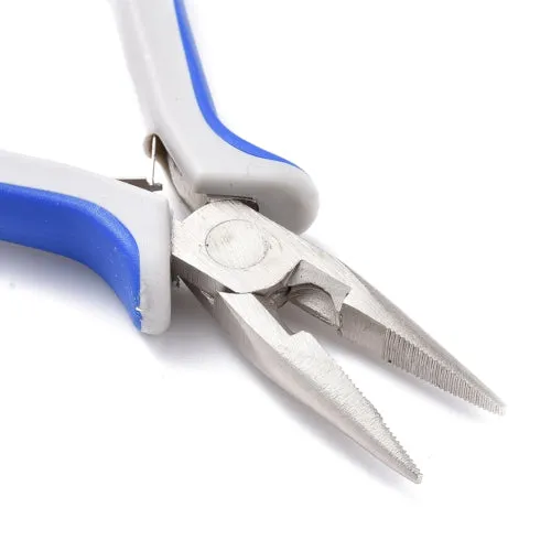 Pliers, Wire Cutter Pliers, Carbon Steel, Rubber And Nickel Plated Steel, Blue, White, 12.8cm