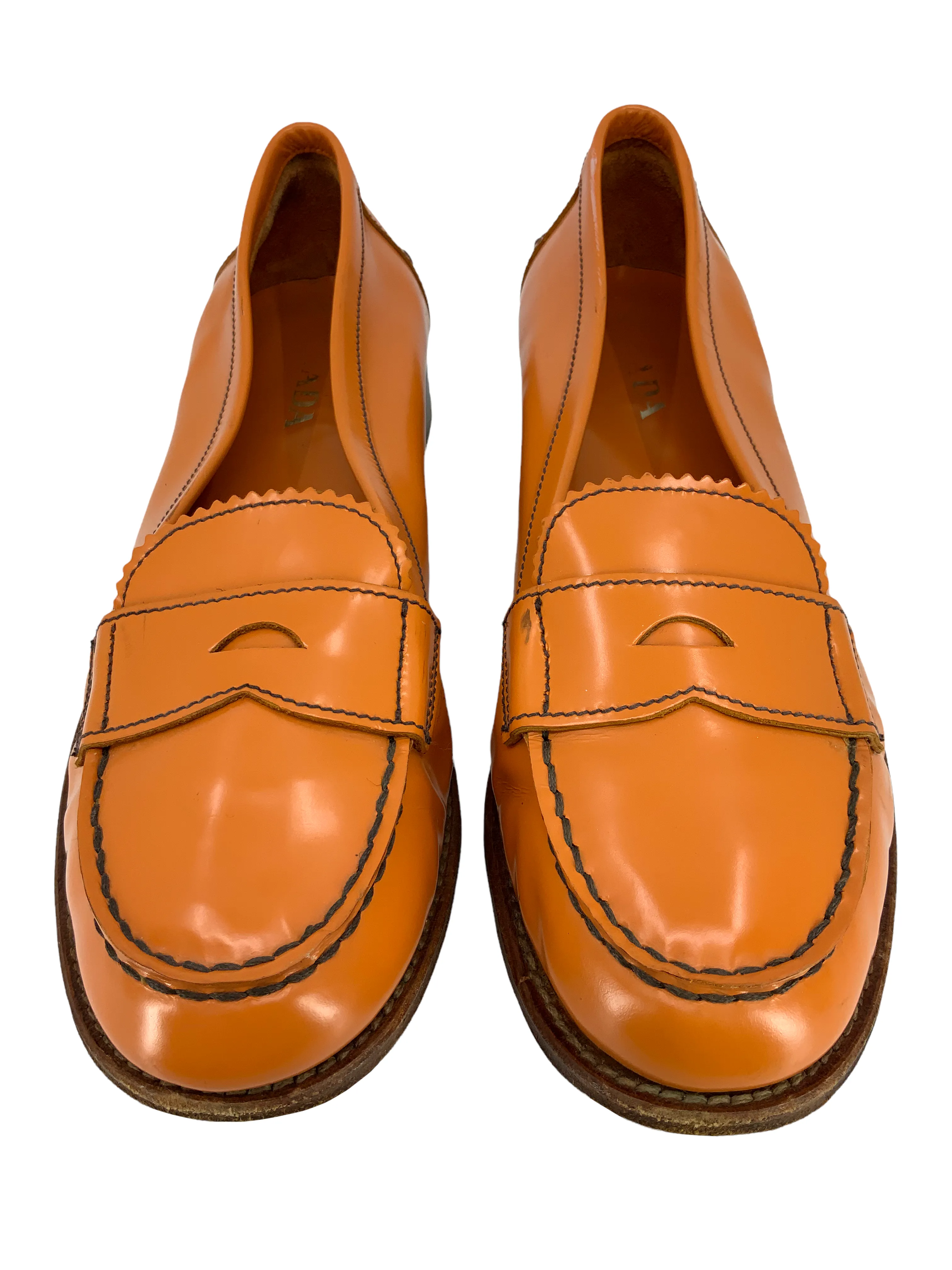 PRADA Leather Penny Loafer Pumps Size 8