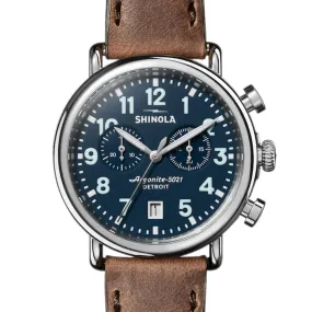 Shinola 41MM Runwell Two-Eye Chronograph Blue Dial Watch S0120194490