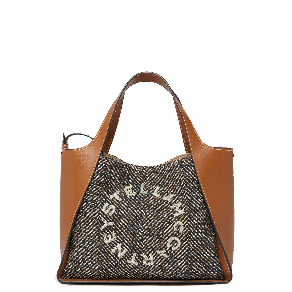 Stella Logo Tote C/B, Herringbone, Black/Pecan