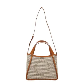 Stella Logo Tote C/B, Rope Mesh, Ivory/Beige