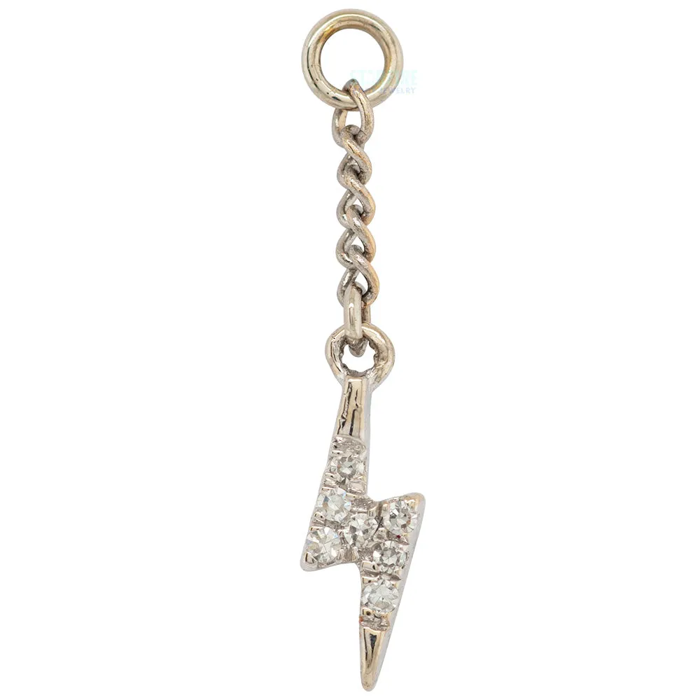 Strike Chain Charm in Gold with Diamonds