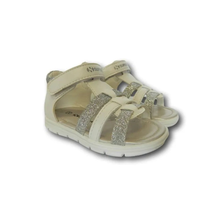 SUPERGA S13T254 Sandali Bambina con Fascia Regolabile Bianco