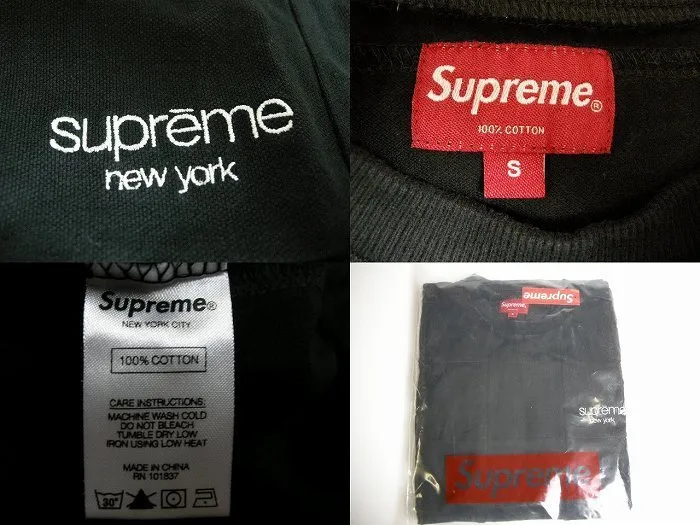 Supreme  |18AW ◆ Size S ◆ Supreme Patchwork Pique Tee T-shirt Black