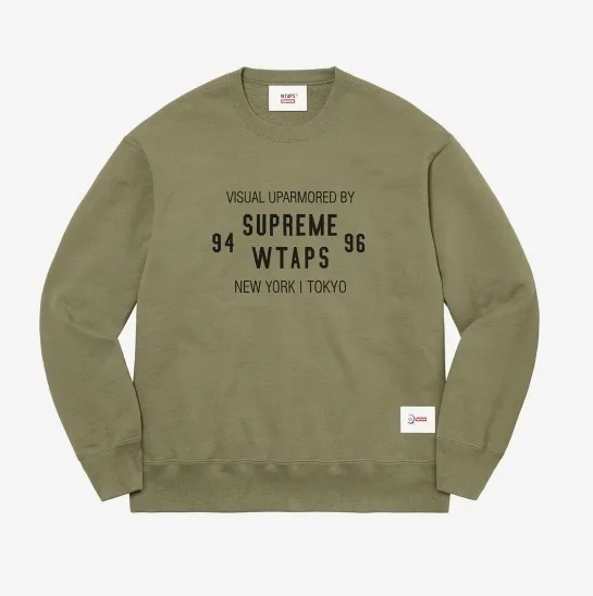 Supreme  |Unisex Street Style Logo Sweatshirts