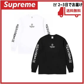 Supreme  |Unisex Street Style Plain Cotton Oversized Logo T-Shirts