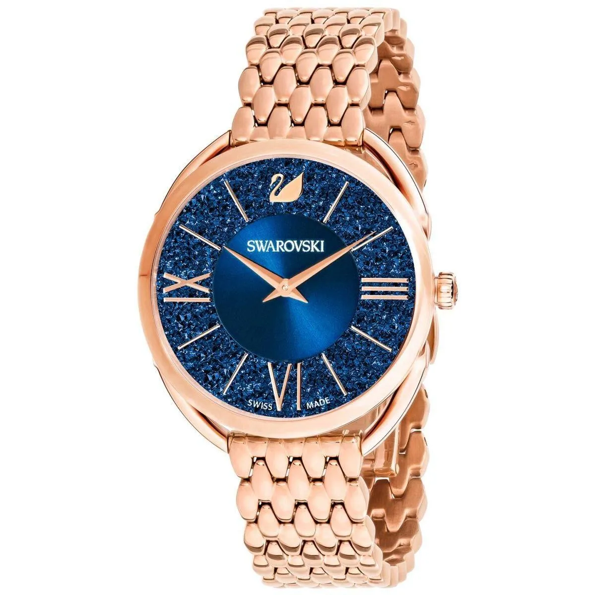 Swarovski Crystalline Glam Watch - Metal Bracelet, Blue, Rose-gold Tone - 5475784