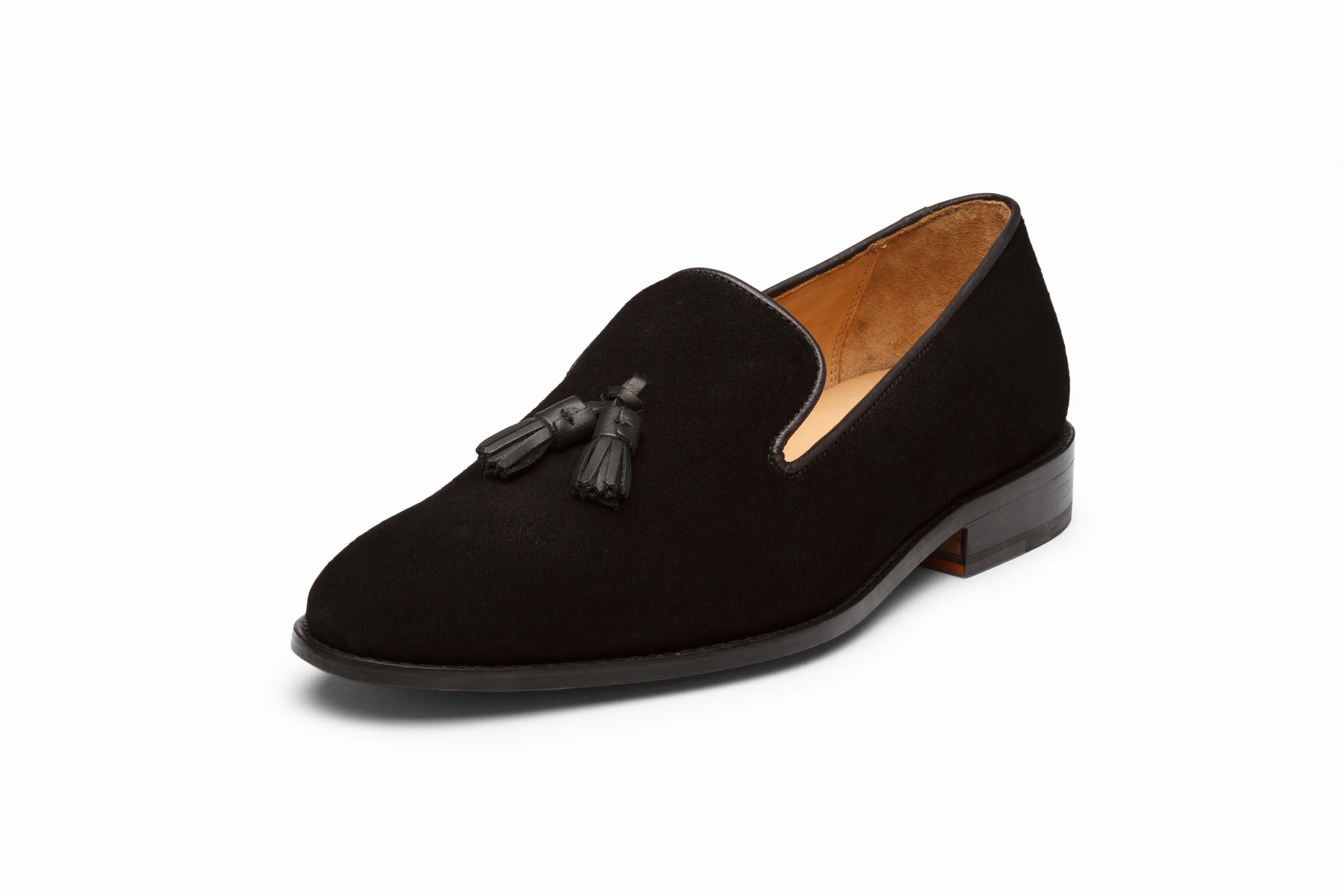 Tassel Loafers - Black Suede