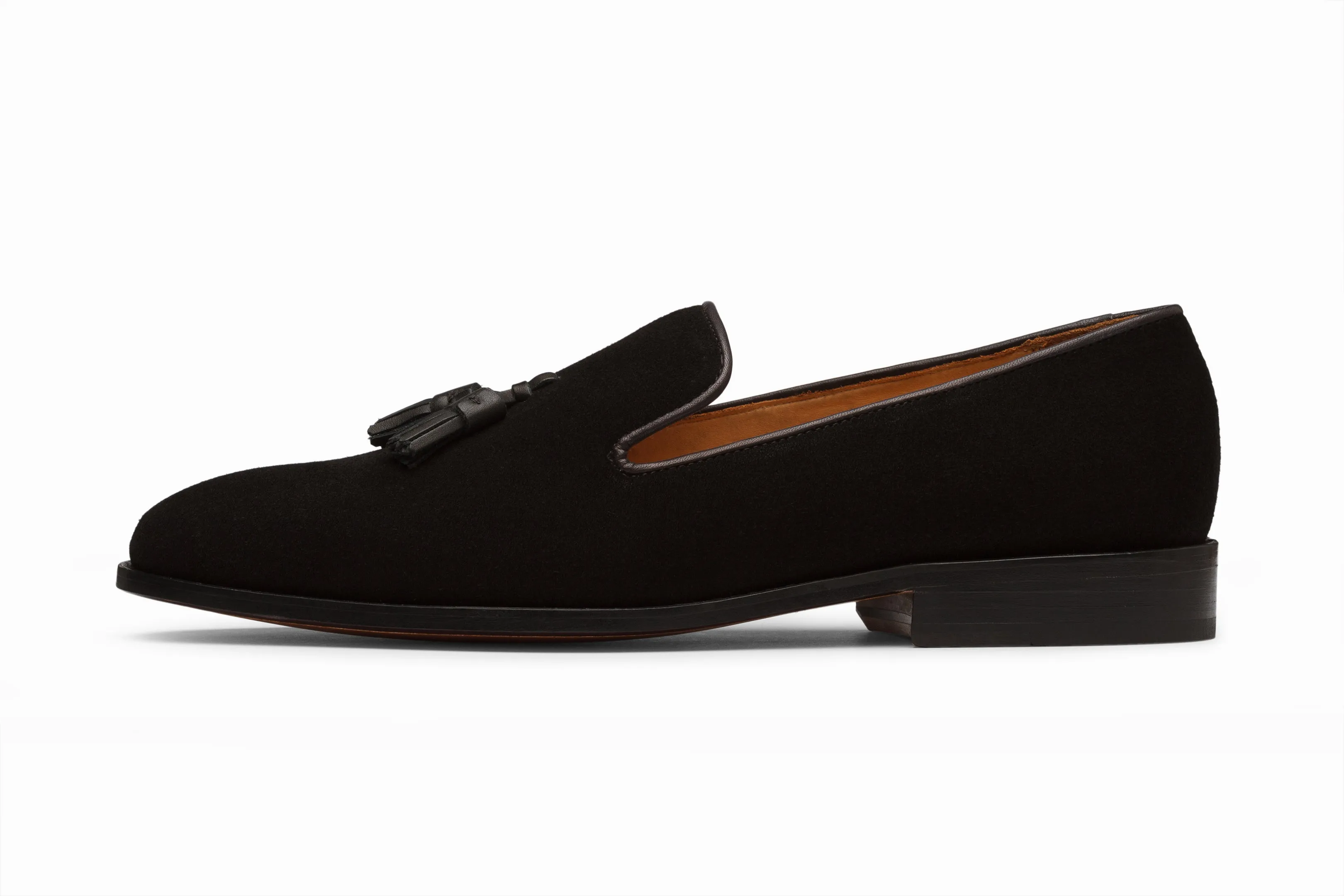 Tassel Loafers - Black Suede