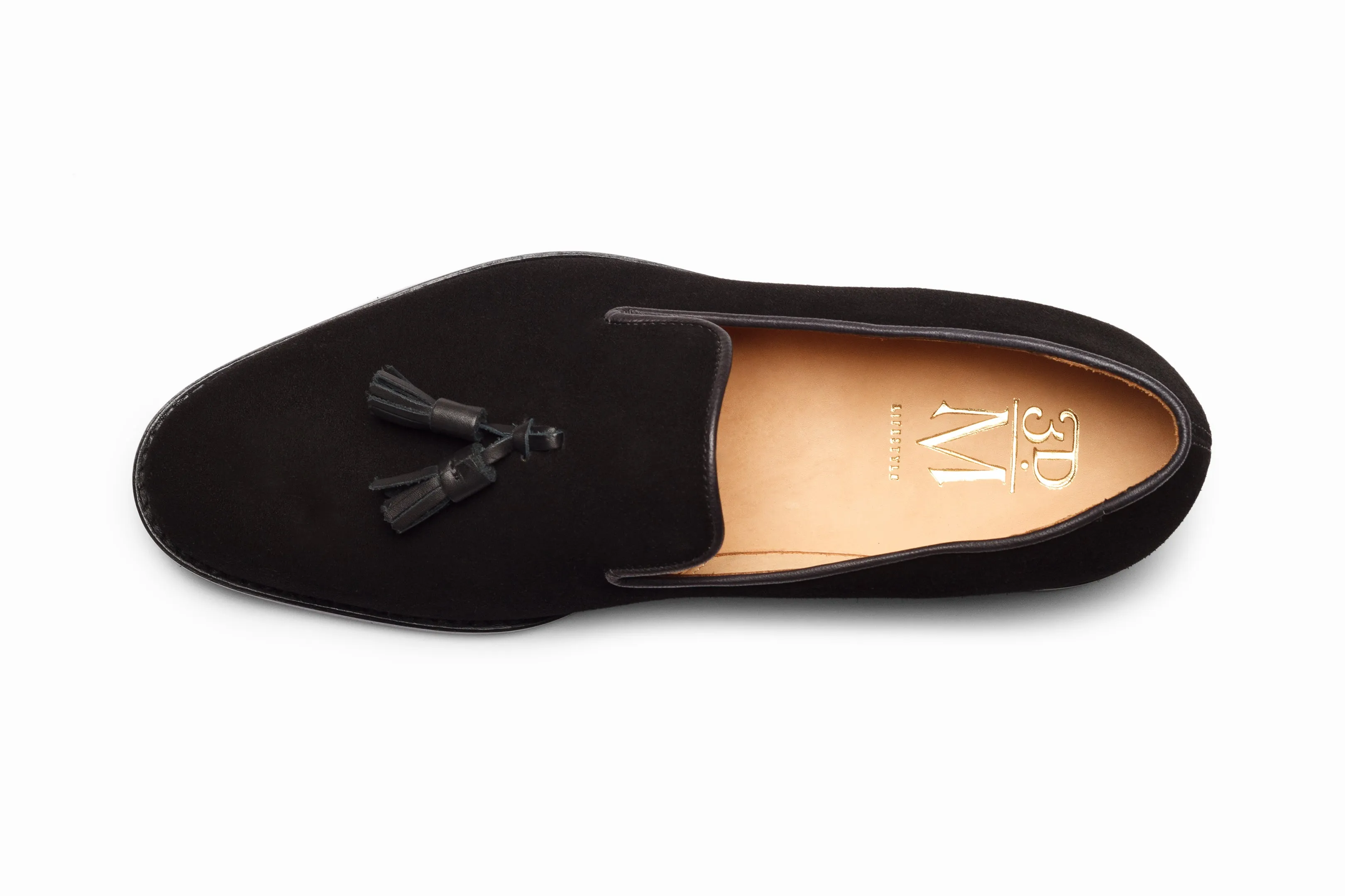 Tassel Loafers - Black Suede