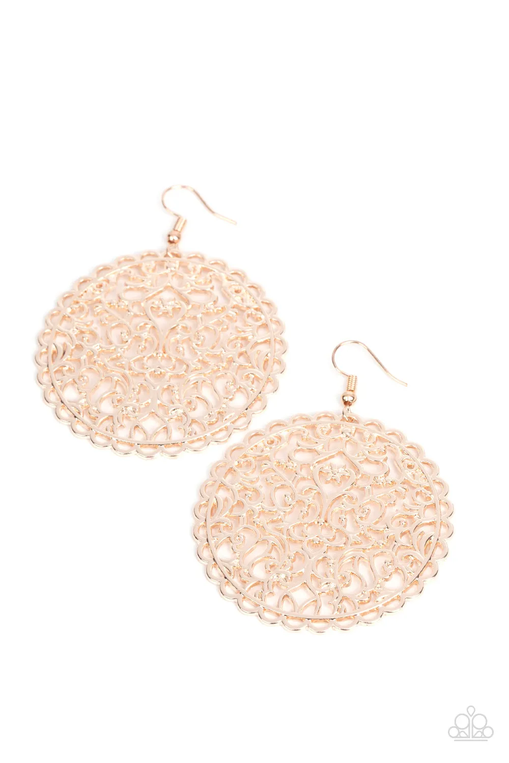 The Whole Nine VINEYARDS - Rose Gold ~ Paparazzi Earrings