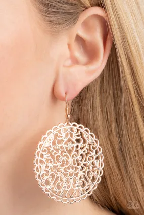 The Whole Nine VINEYARDS - Rose Gold ~ Paparazzi Earrings