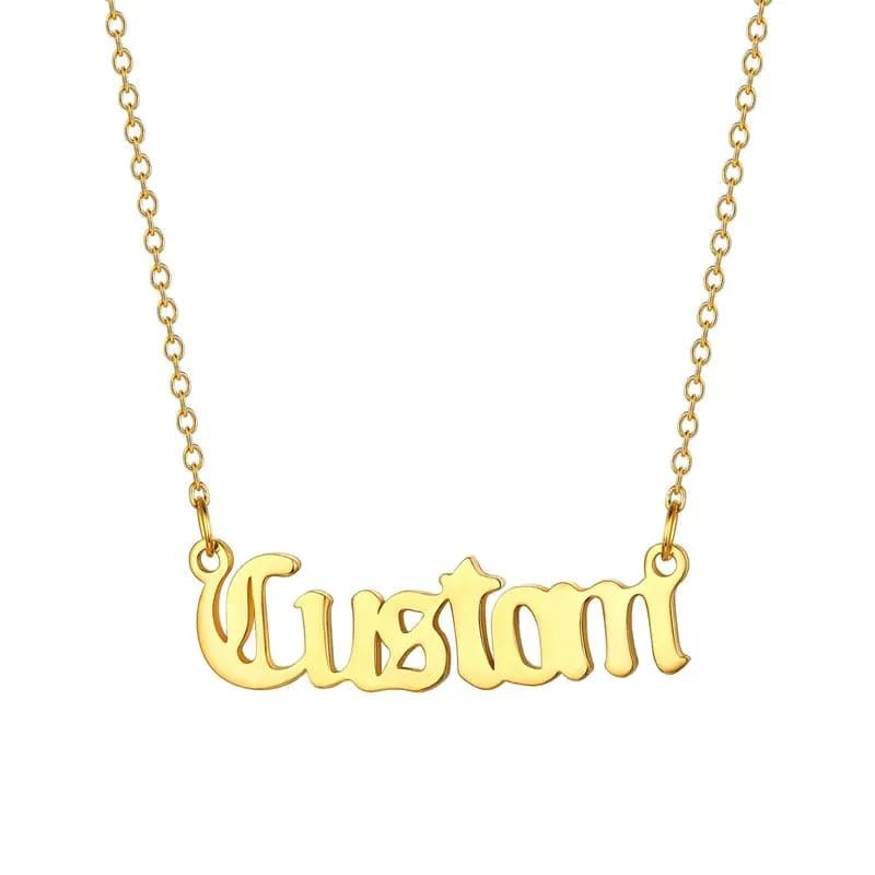 U7 Jewelry Custom Old English Name Necklace for Women Girls