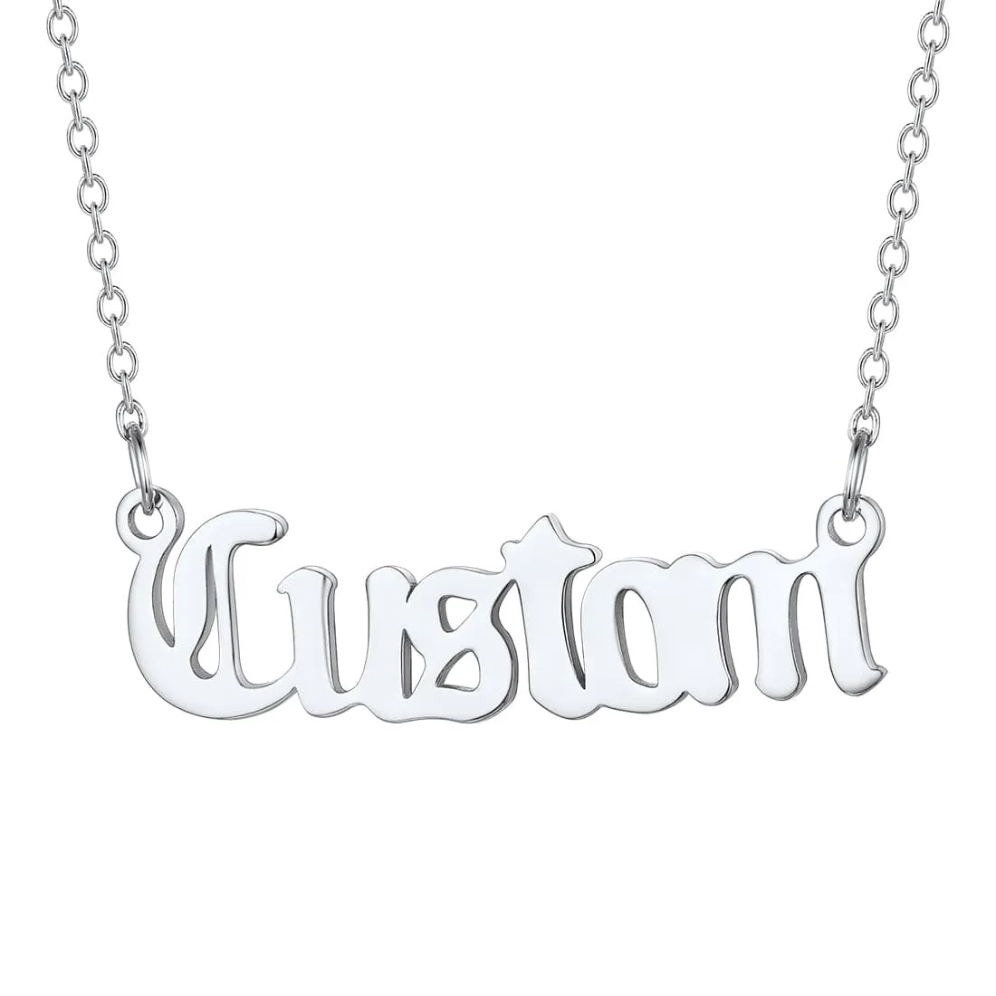 U7 Jewelry Custom Old English Name Necklace for Women Girls