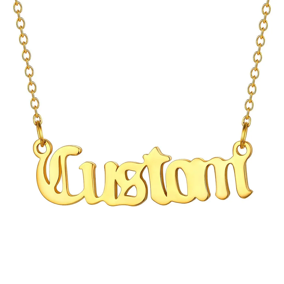 U7 Jewelry Custom Old English Name Necklace for Women Girls