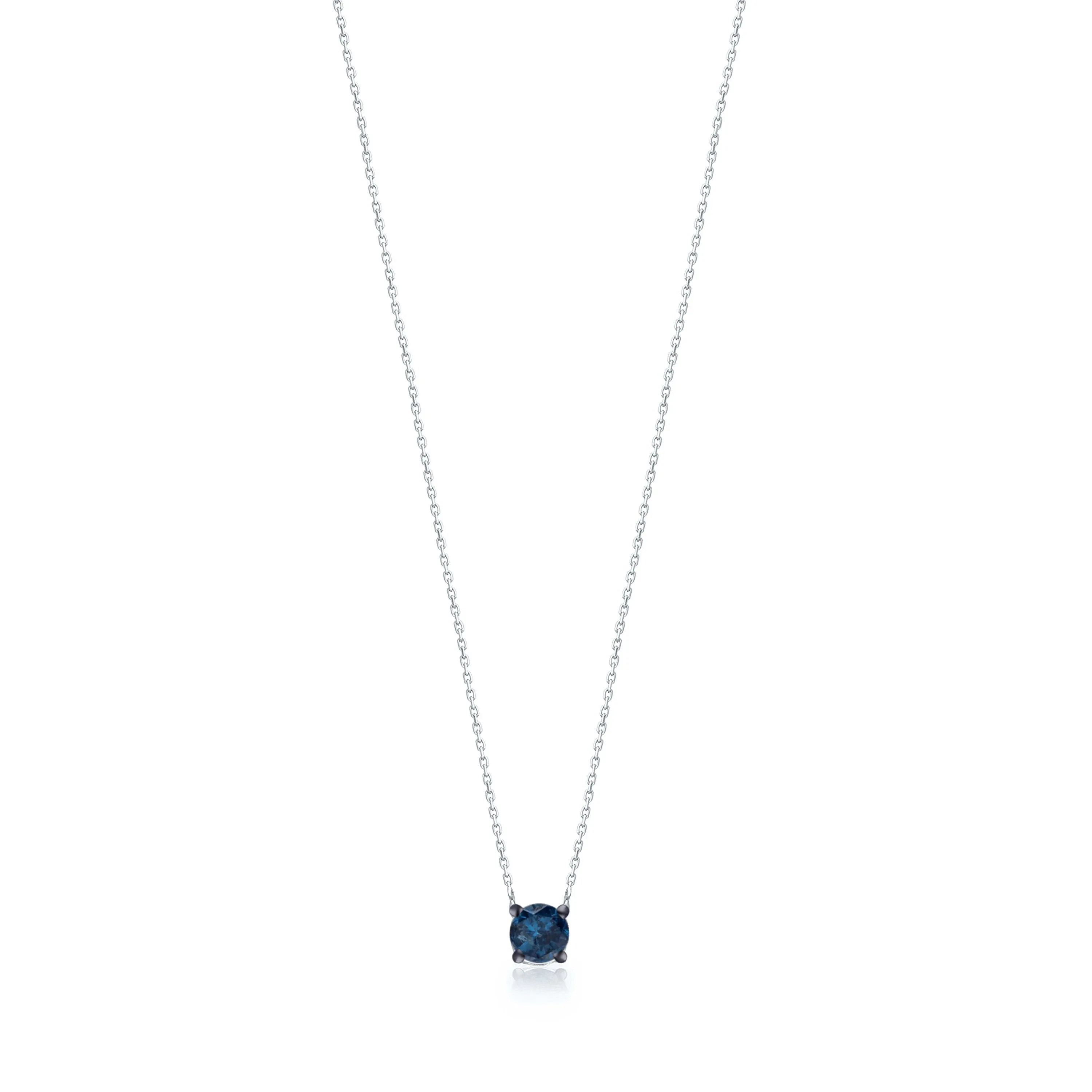 White Gold Blue Diamond Eternal Necklace