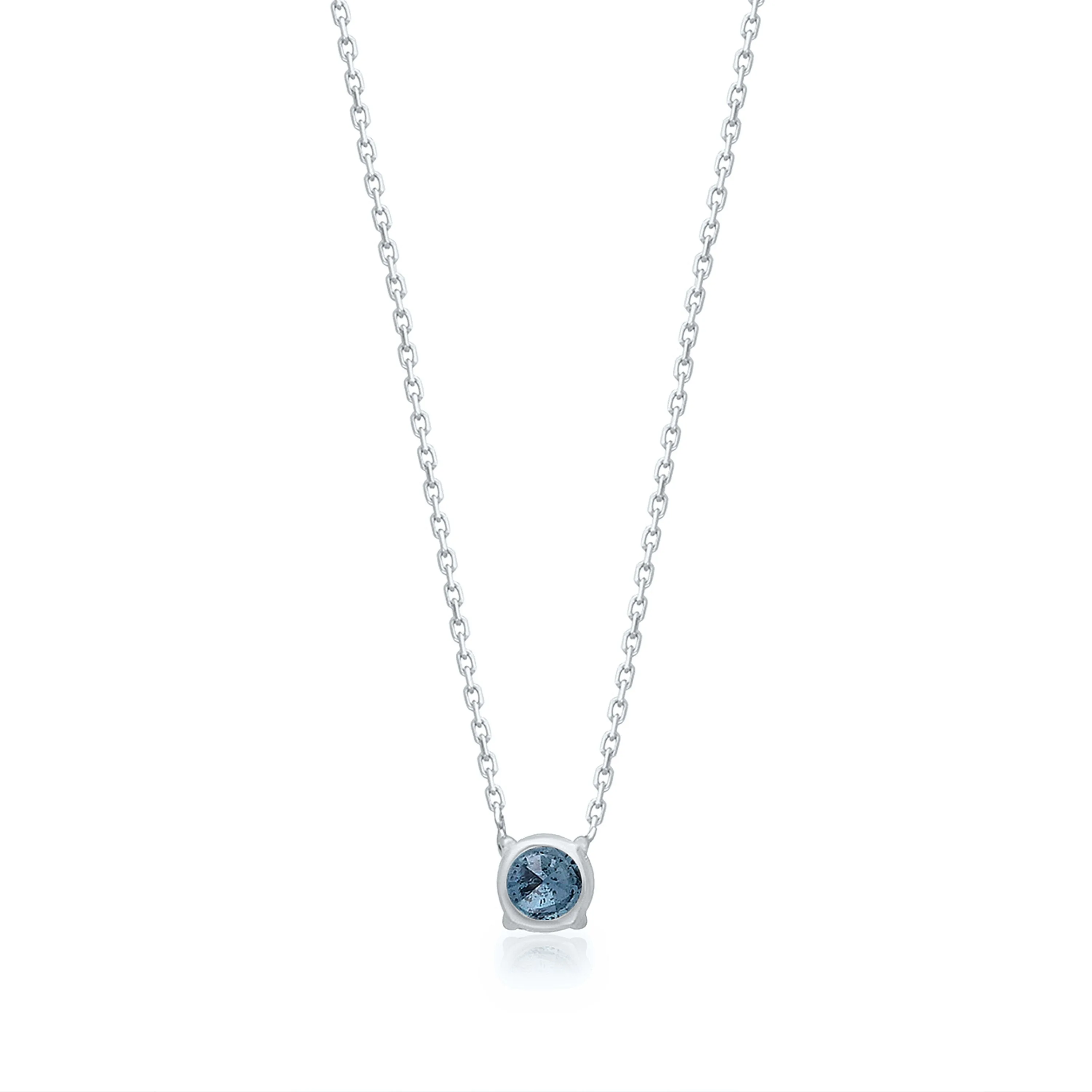 White Gold Blue Diamond Eternal Necklace